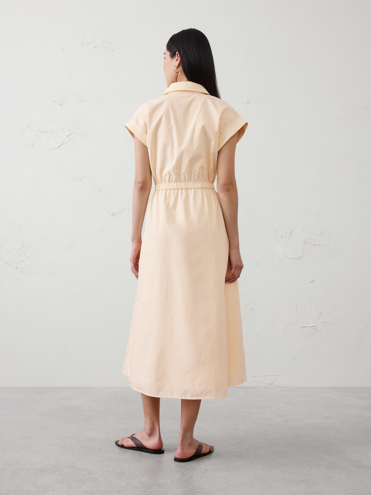 Image number 2 showing, Cutout Poplin Midi Dress