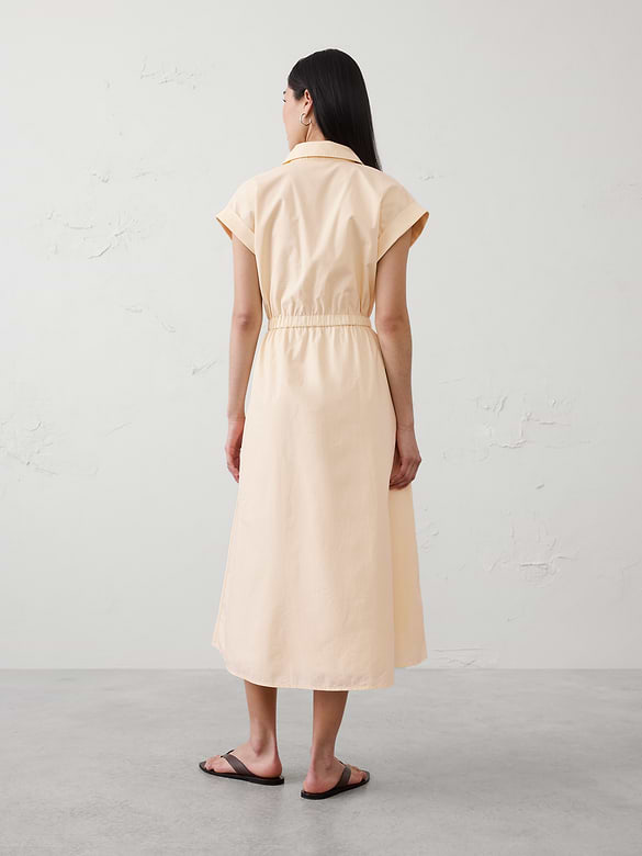 Cutout Poplin Midi Dress