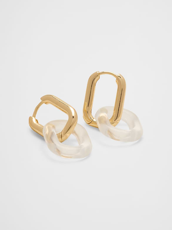 Clear Resin Link Earrings
