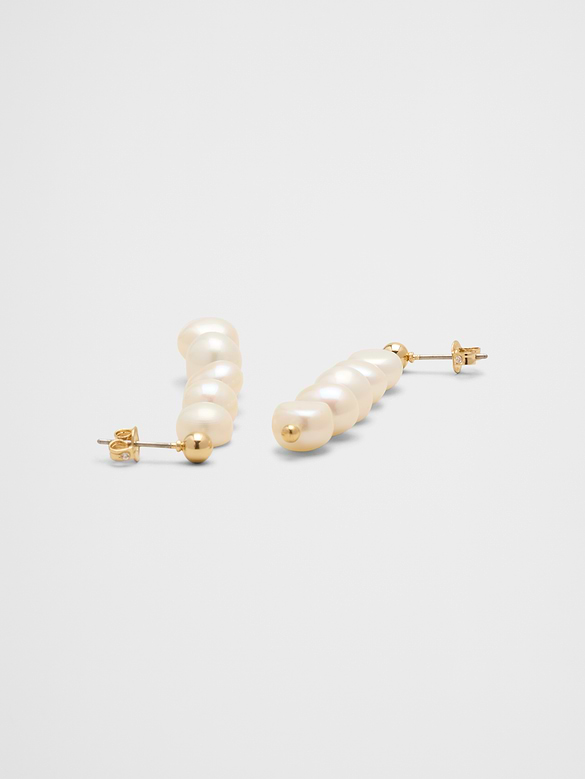 Stacked Pearl Drop Earrings