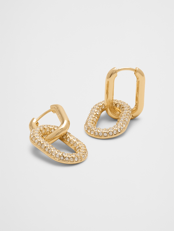 Pave Double Link Earrings