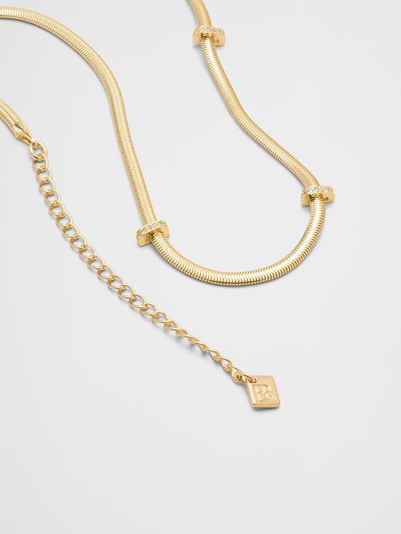 Cubic Zirconia Herringbone Necklace