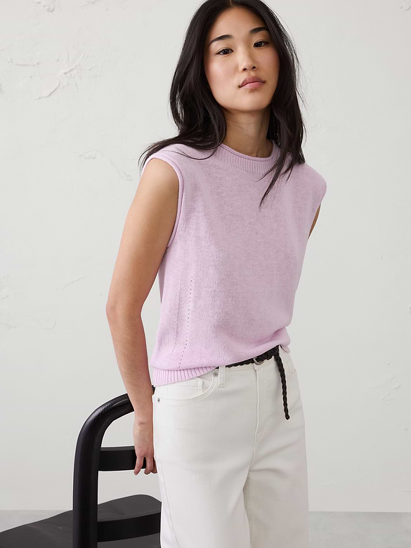 Ramie-Cotton Sweater Tank
