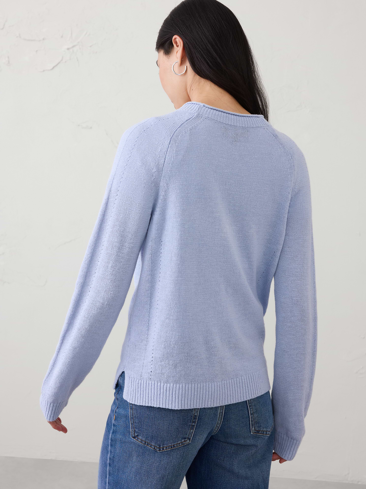 Image 2 of 4, Ramie-Cotton V-Neck Cardigan Sweater