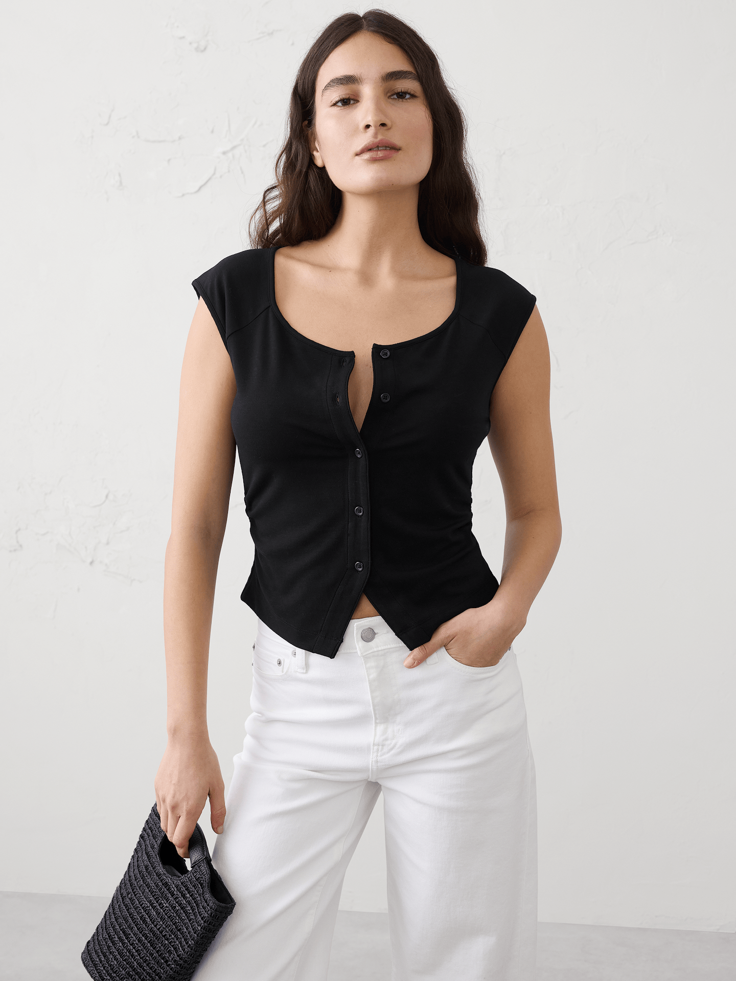 Image number 1 showing, Soft Knit Buttoned Top