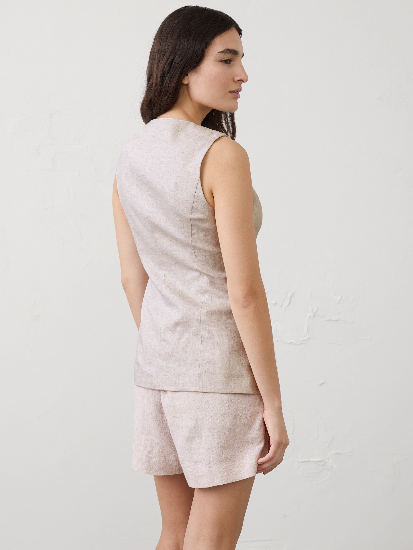 Image number 2 showing, Linen-Blend Long Cutaway Vest