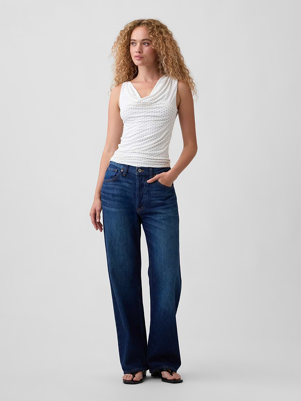 Sleeveless Cowl-Neck Top
