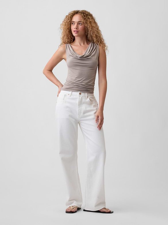 Sleeveless Cowl-Neck Top