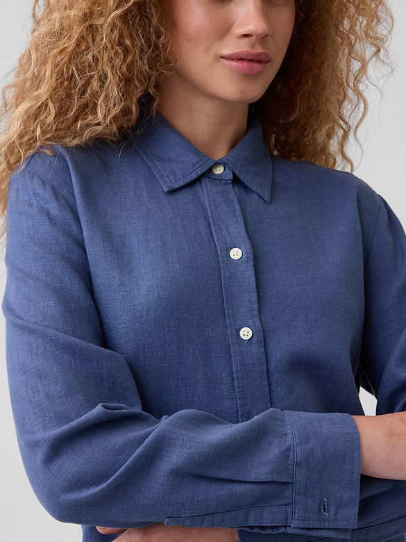 Oversized Linen-Blend Easy Shirt