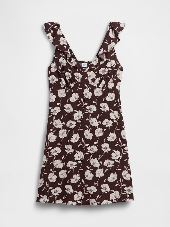 Ruffle V-Neck Mini Dress