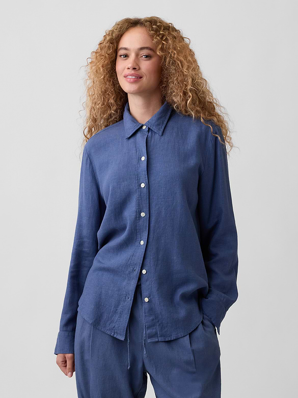 Oversized Linen-Blend Easy Shirt