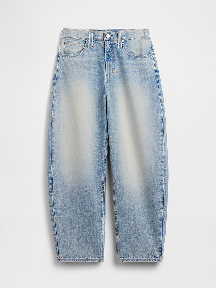 Image number 5 showing, High Rise Crop Barrel Jeans