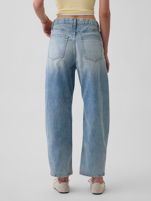 High Rise Crop Barrel Jeans