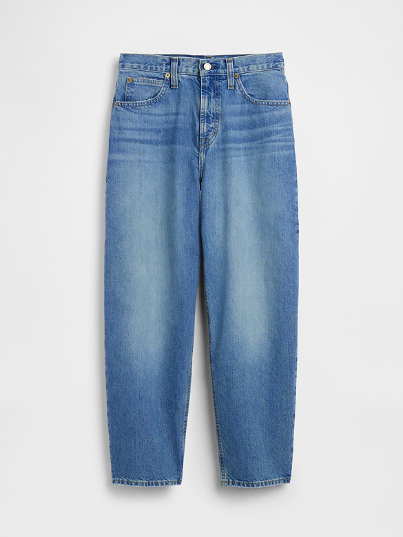 High Rise Crop Barrel Jeans