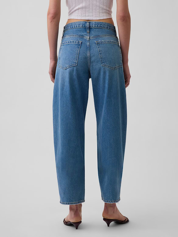 High Rise Crop Barrel Jeans