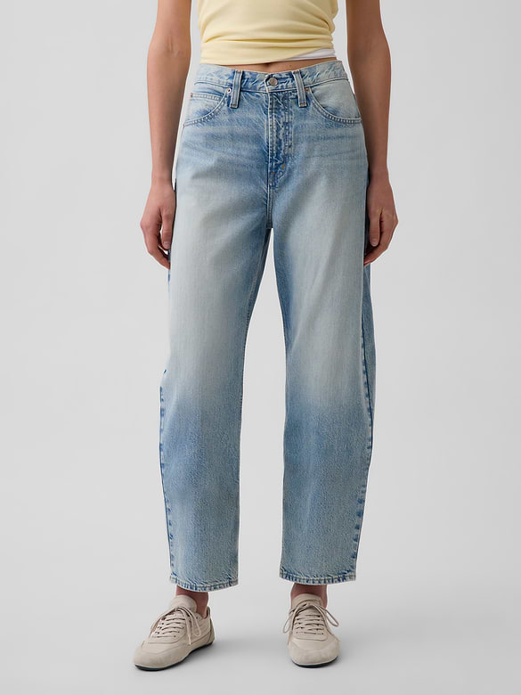 High Rise Crop Barrel Jeans