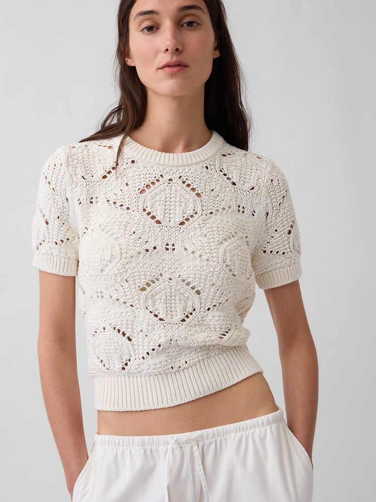 L'image numéro 4 présente Chandail en tricot crocheté 100 % coton