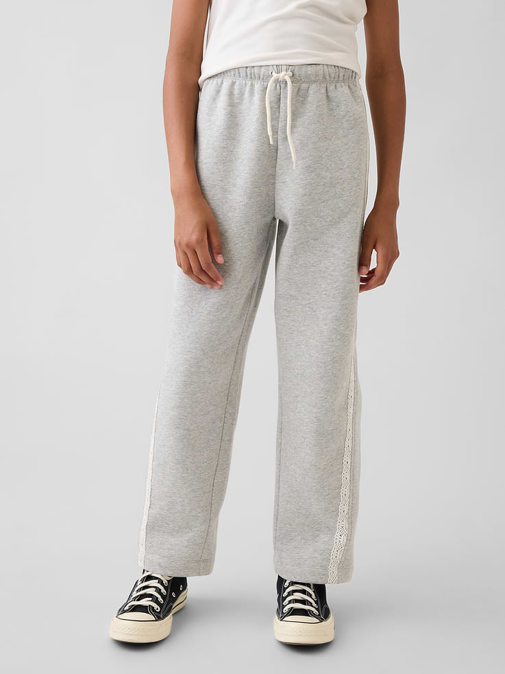 Image number 3 showing, Kids VintageSoft Relaxed Lace-Trim Barrel Joggers