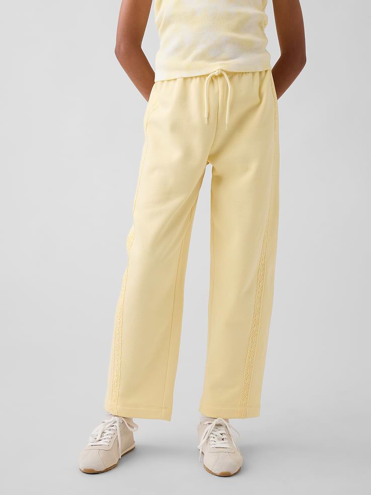 Image number 3 showing, Kids VintageSoft Relaxed Lace-Trim Barrel Joggers
