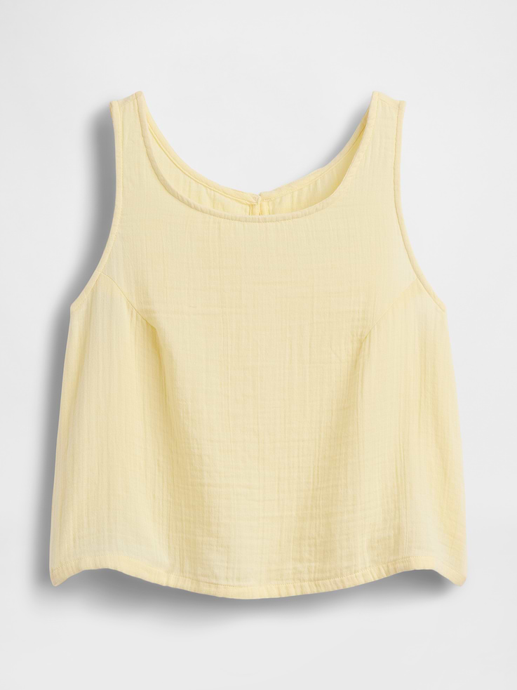 Image number 5 showing, Cotton Gauze Racer Shell Tank Top
