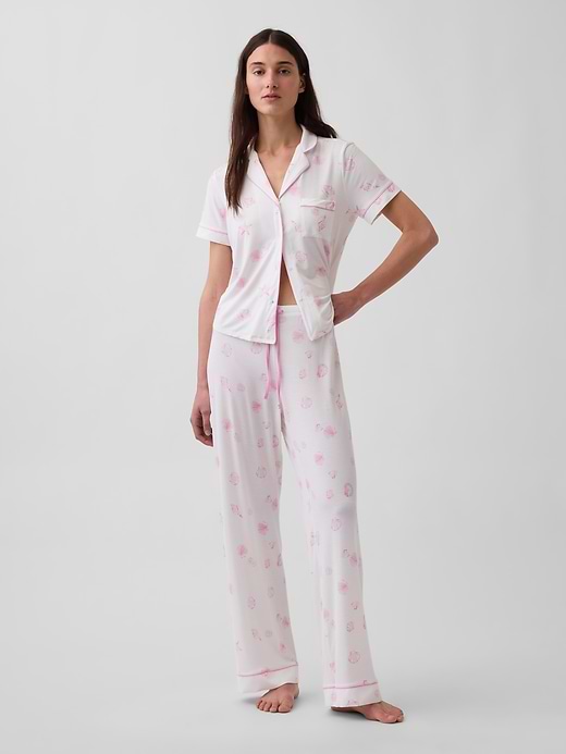 SoftMade Modal PJ Pants - Sea shell pink print by Gap