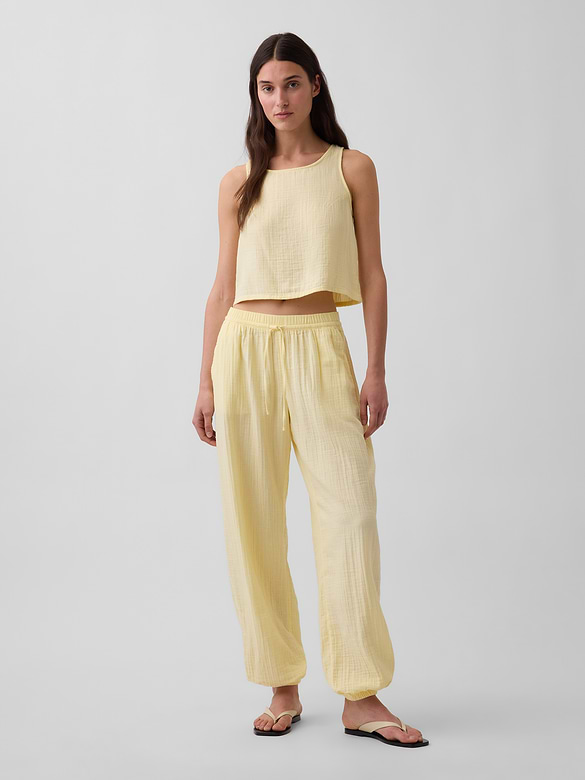 Cotton Gauze Easy Joggers