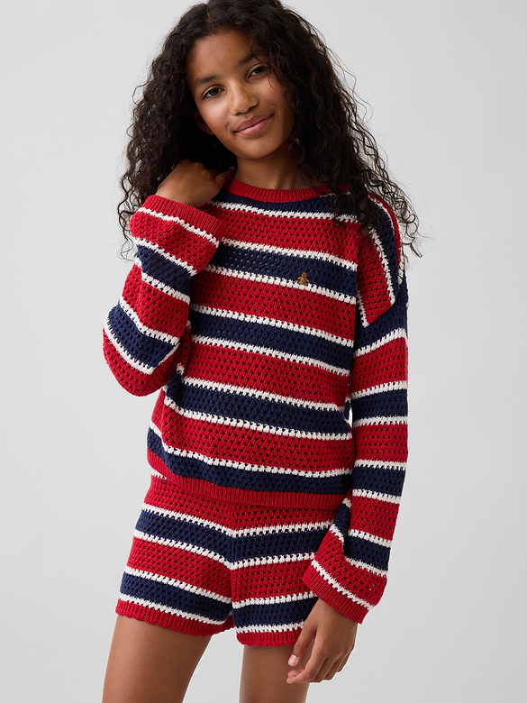 Kids100% Cotton Crochet Oversized Sweater
