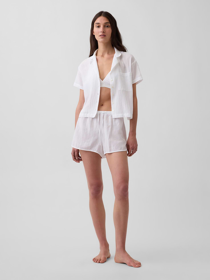 Image number 1 showing, Crinkle Gauze PJ Shorts
