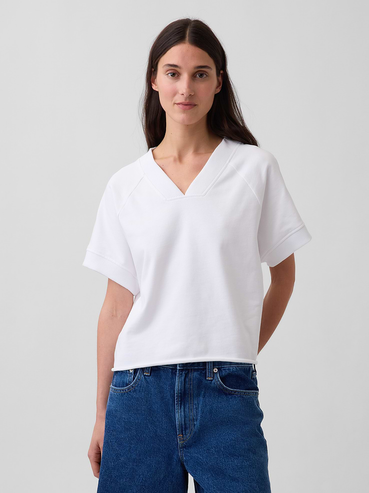 Image number 1 showing, VintageSoft Terry Oversized V-Neck Sweatshirt