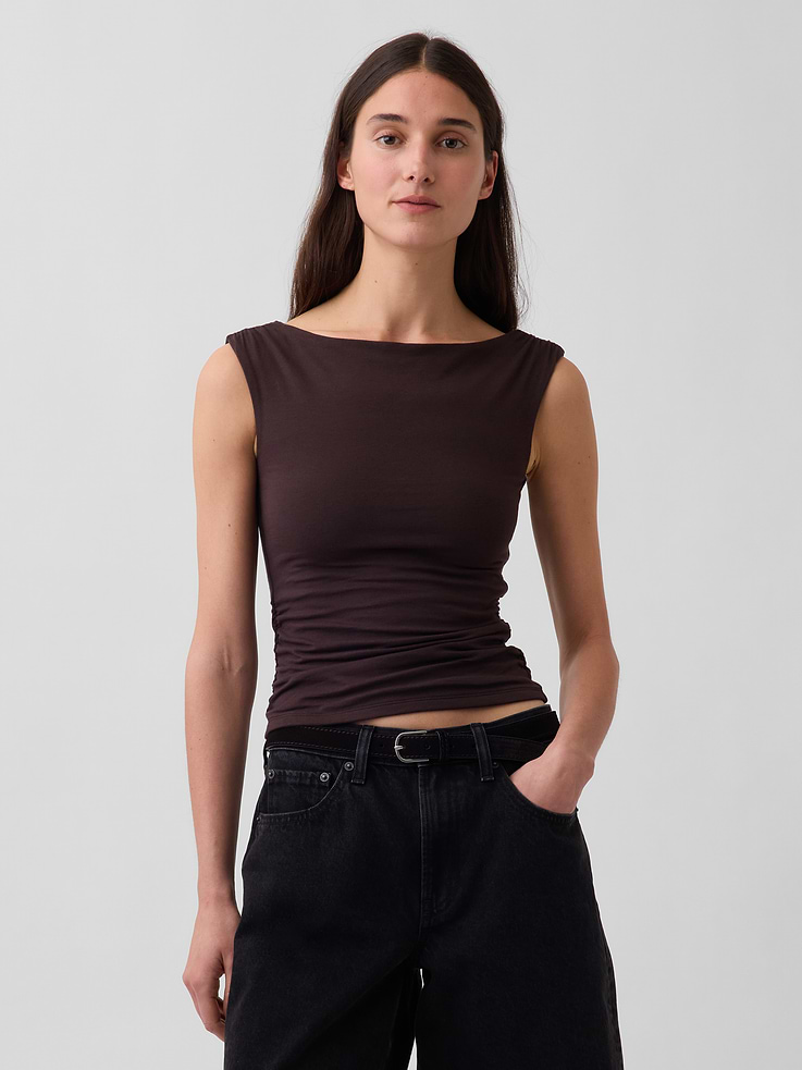 Image number 1 showing, CloseKnit Jersey Ruched Crop Top