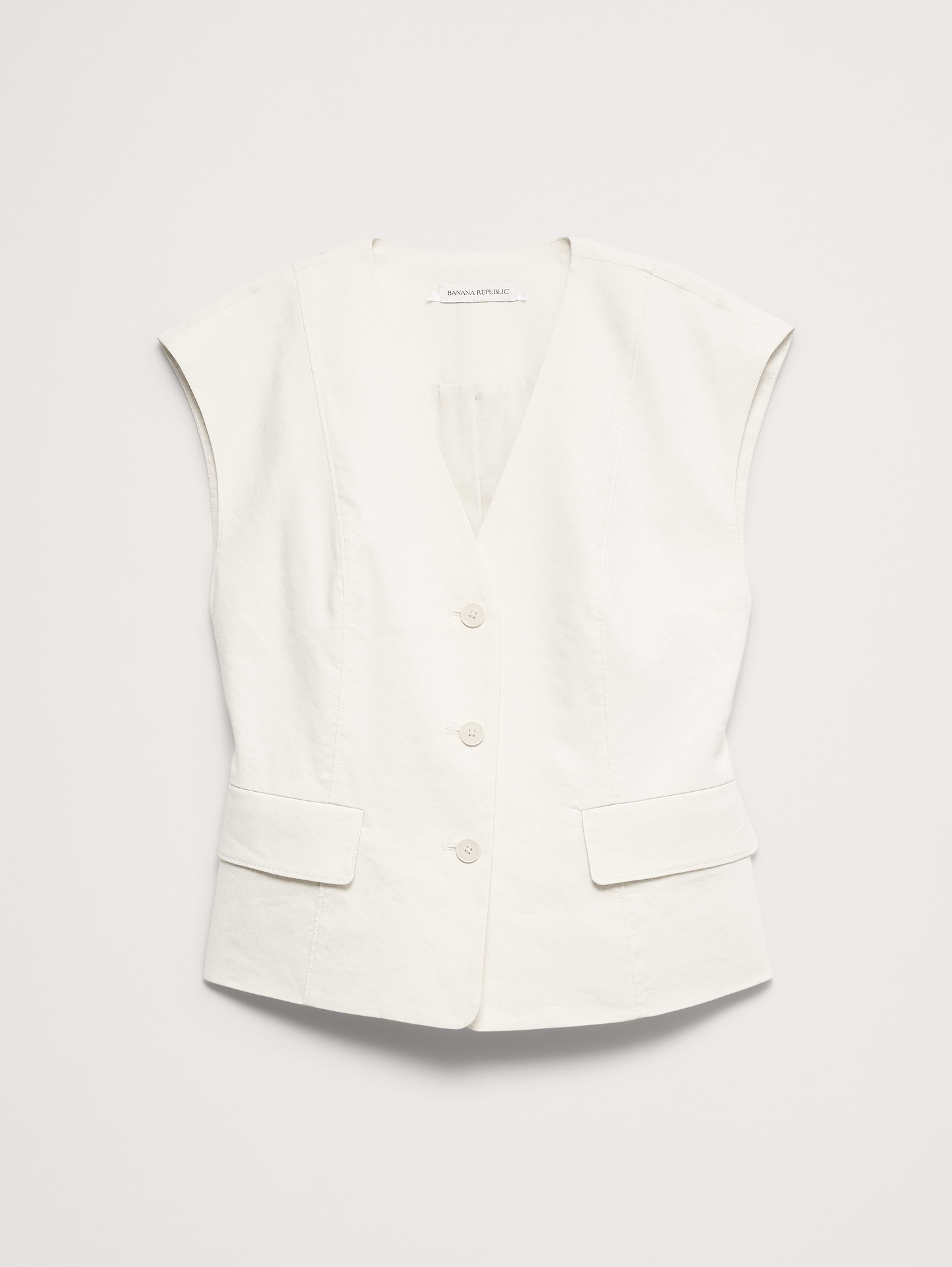 L'image numéro 5 présente Gilet long en lin et viscose extensible