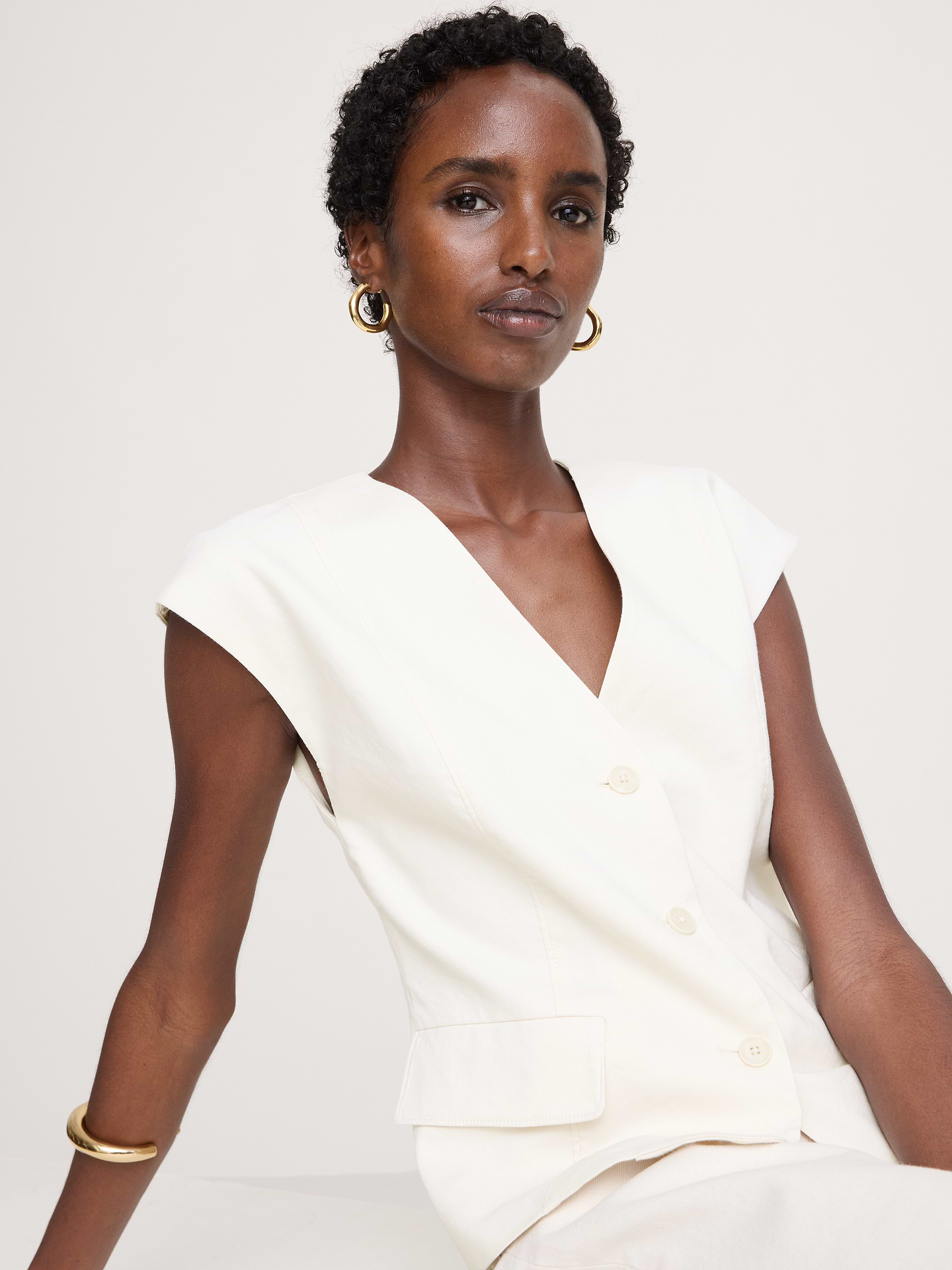 Image number 8 showing, Stretch Linen-Viscose Vest
