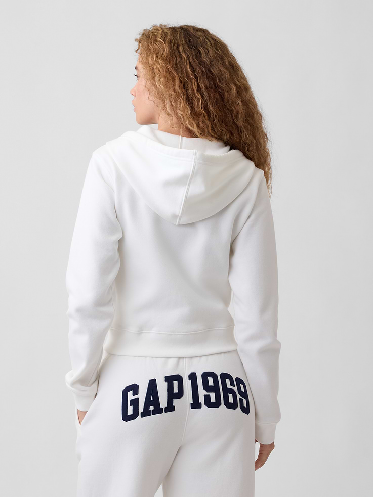 Image number 2 showing, Cropped Fleece Zip Hoodie