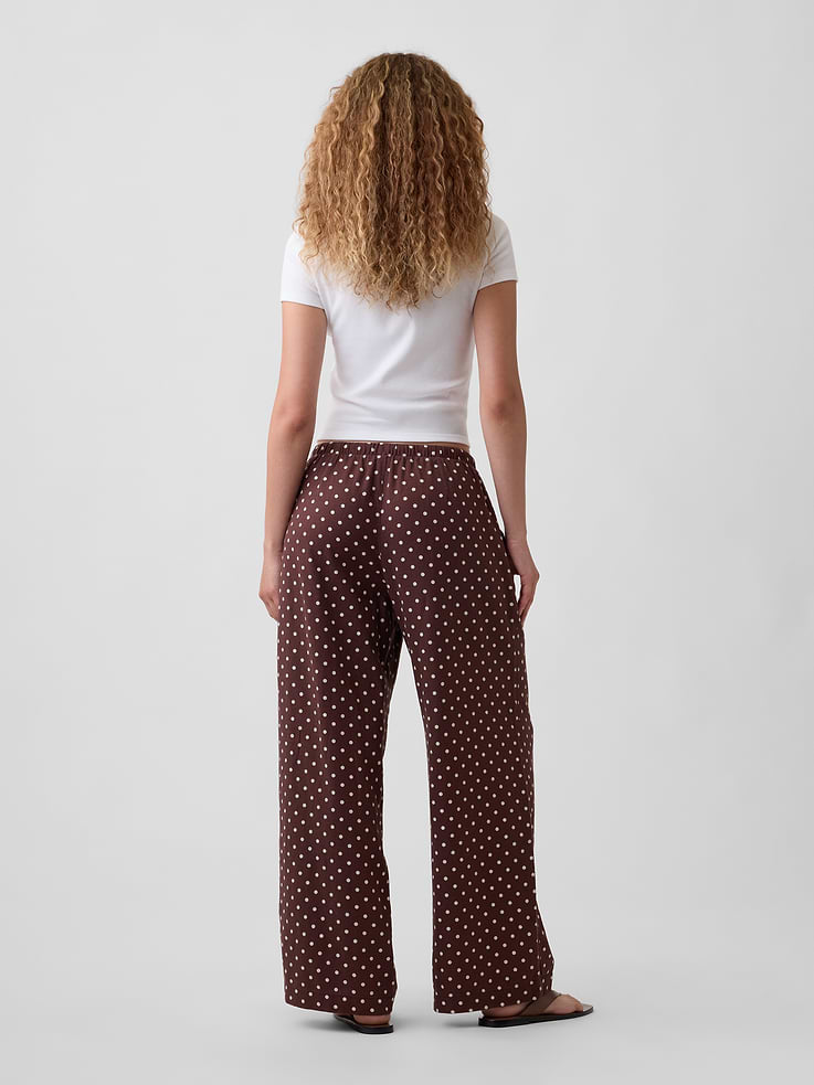 Image number 4 showing, Mid Rise Pull-On Wide-Leg Linen-Blend Pants