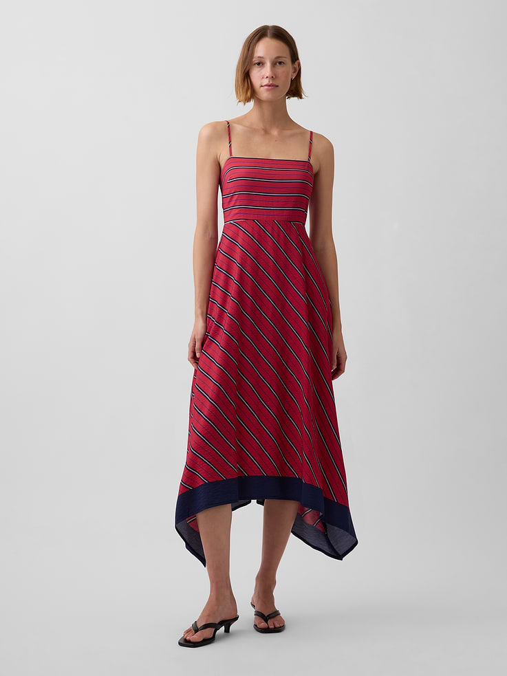 Image number 1 showing, Stripe Handkerchief Midi Dress