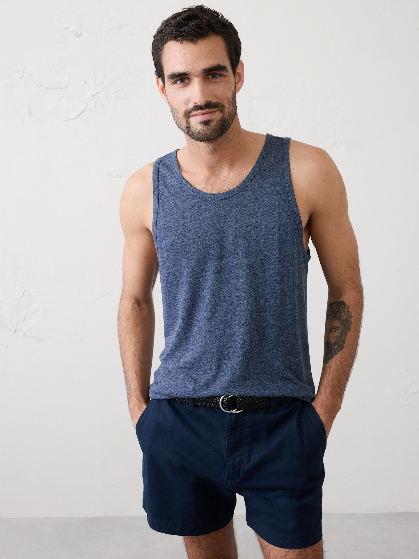 Image number 1 showing, Linen-Blend Tank
