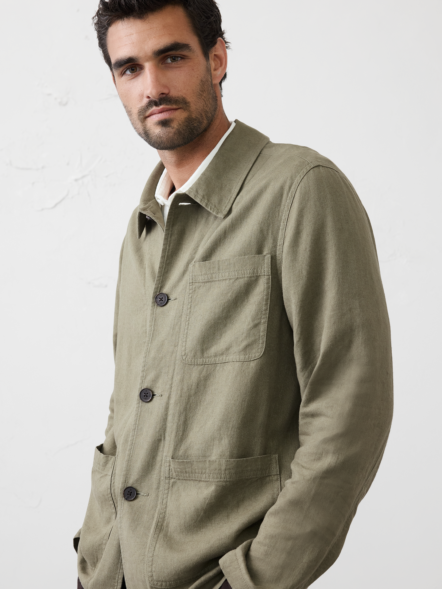 Image number 3 showing, Linen-Blend Chore Jacket