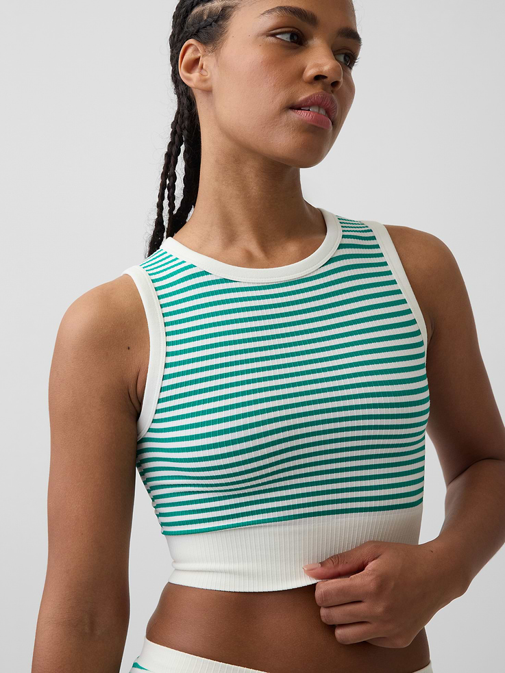Image number 3 showing, Seamless Rib Crop Tank Top