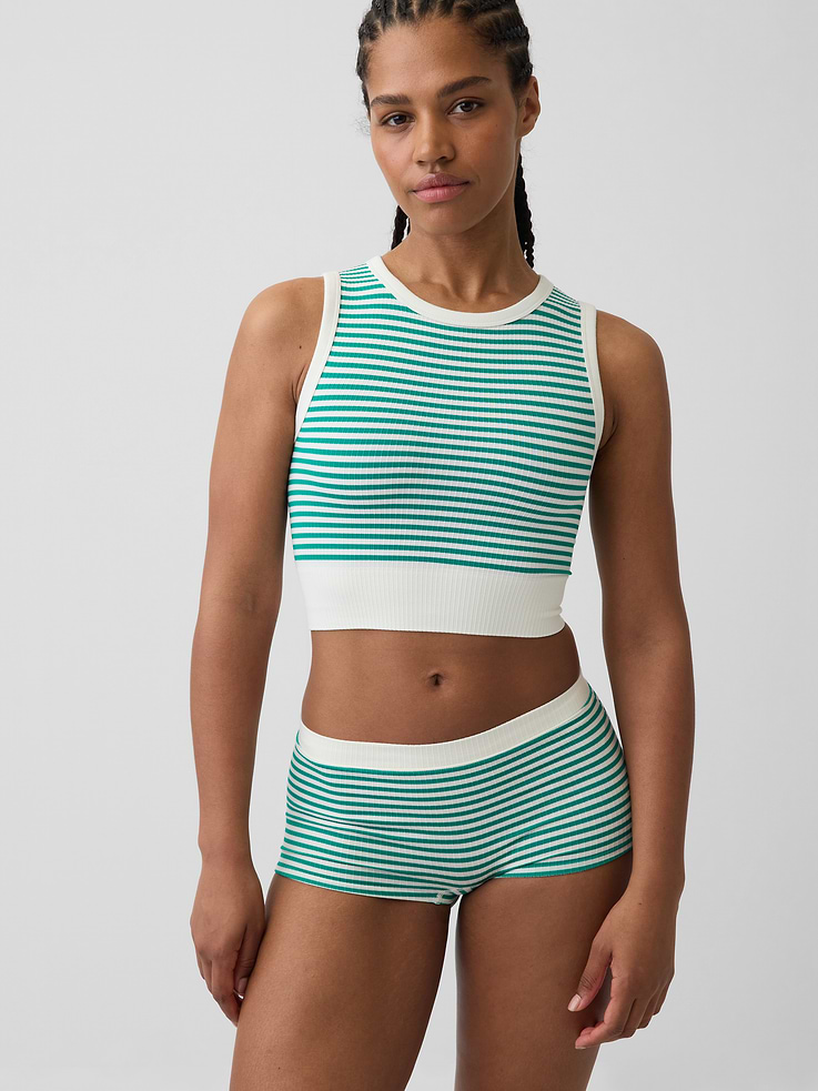 Image number 1 showing, Seamless Rib Crop Tank Top