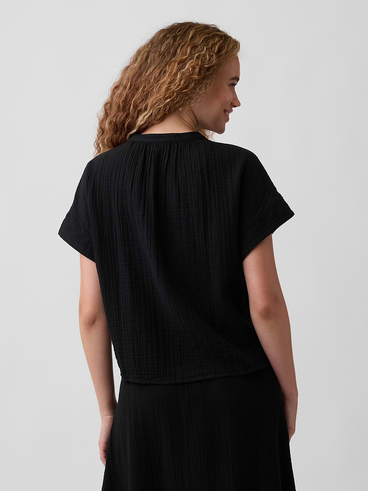 Image number 2 showing, Relaxed Button-Up Gauze Top