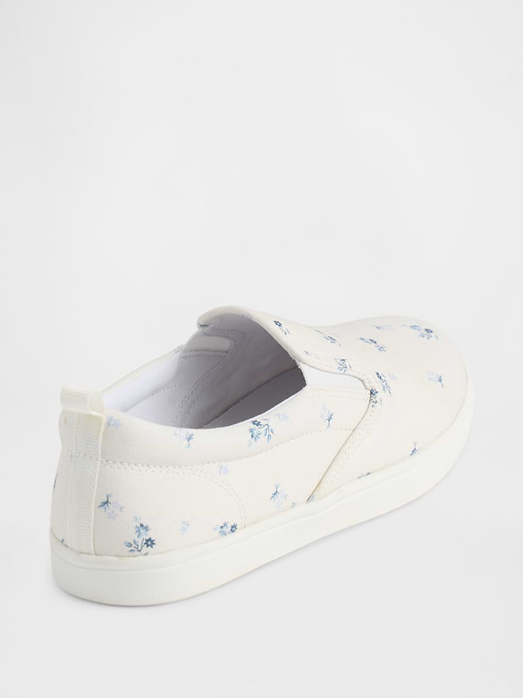 Kids Floral Slip-On Sneakers