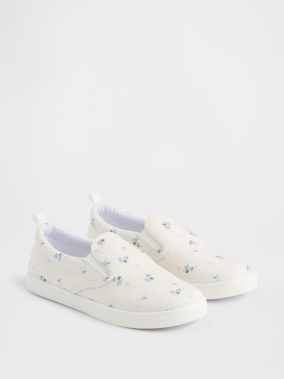 Kids Floral Slip-On Sneakers