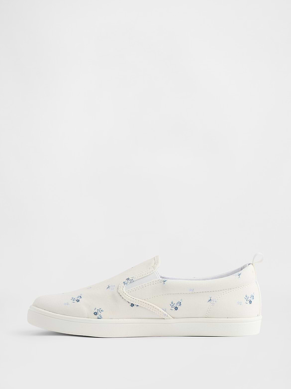 Kids Floral Slip-On Sneakers