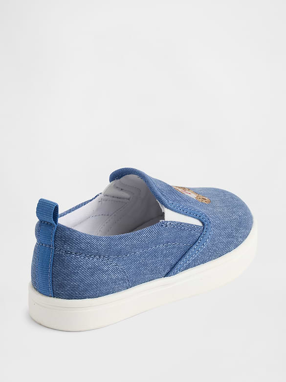Toddler Denim Brannan Bear Slip-On Sneakers