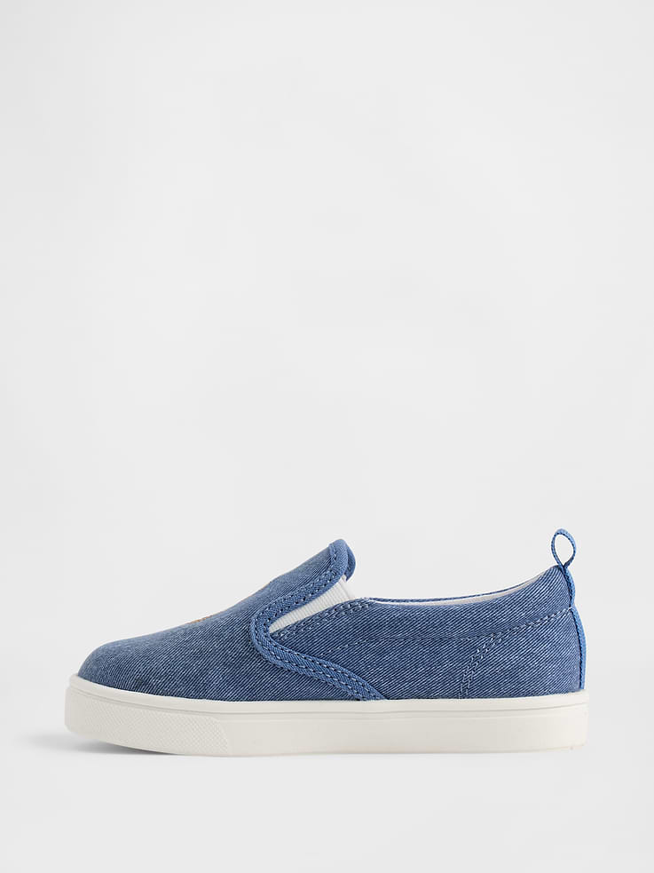 Image number 4 showing, Toddler Denim Brannan Bear Slip-On Sneakers