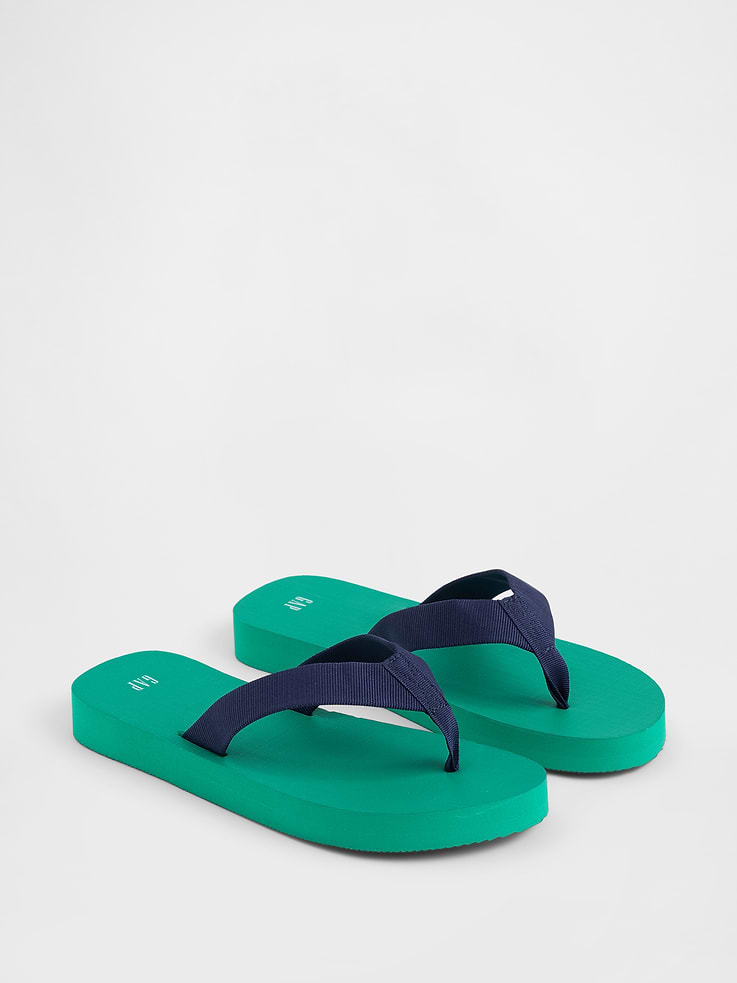 Image number 2 showing, Canvas Platform Flip Flops