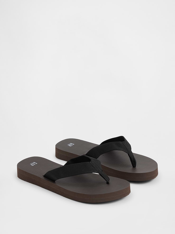 Image number 2 showing, Canvas Platform Flip Flops
