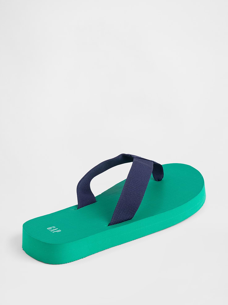 Image number 3 showing, Canvas Platform Flip Flops