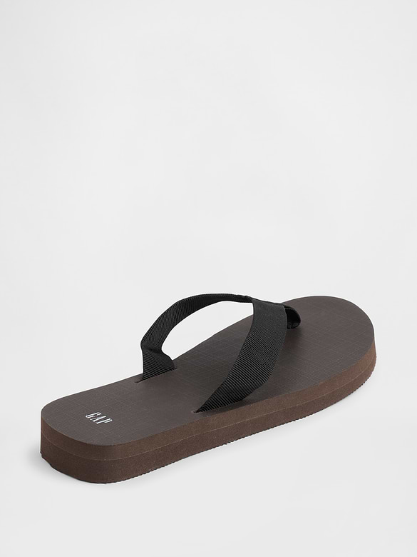 Canvas Platform Flip Flops