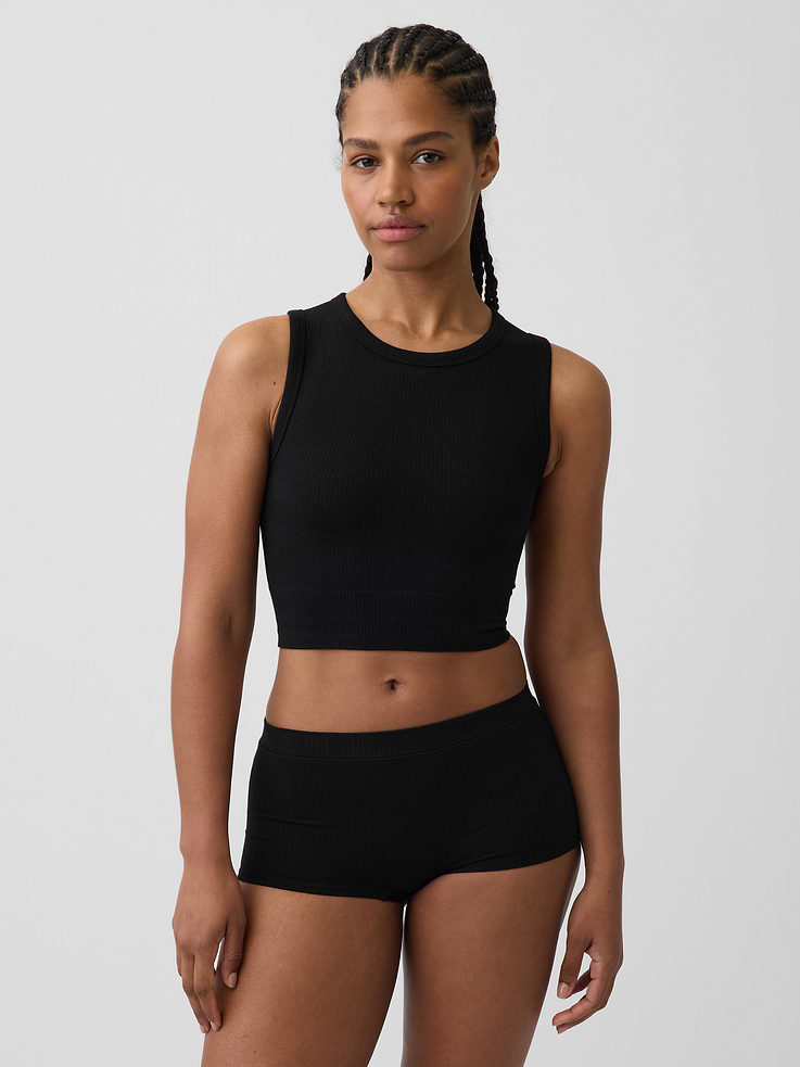 Image number 1 showing, Seamless Rib Crop Tank Top
